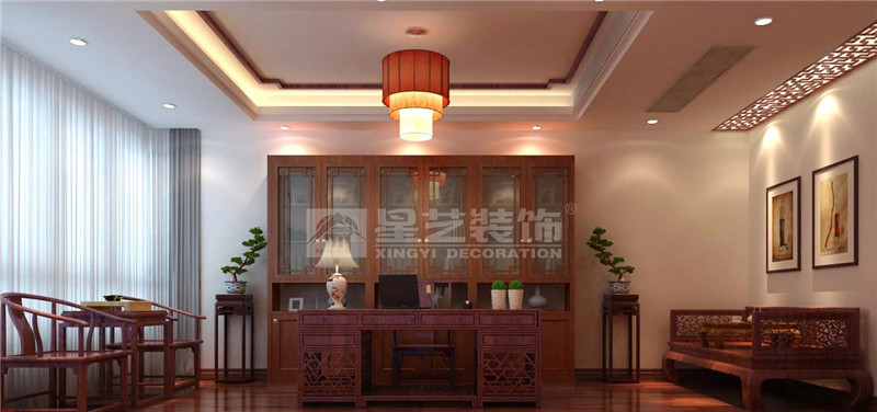 寧鐵馨苑360平書(shū)房裝修效果圖