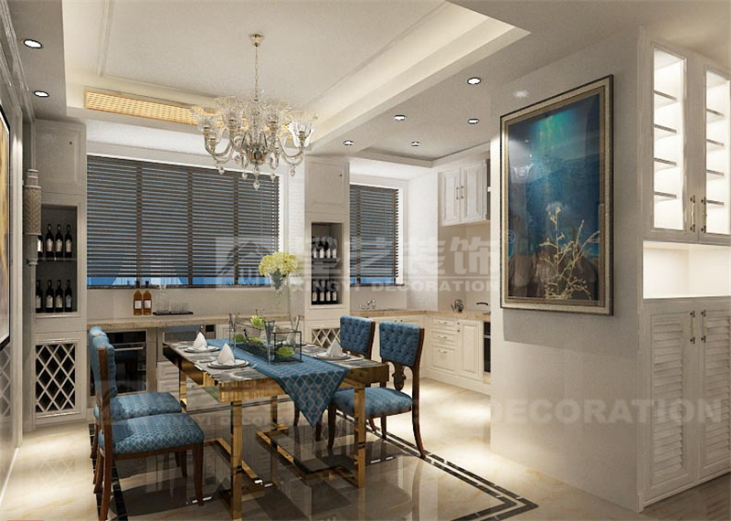 綠地國(guó)際花都110平餐廳裝修效果圖