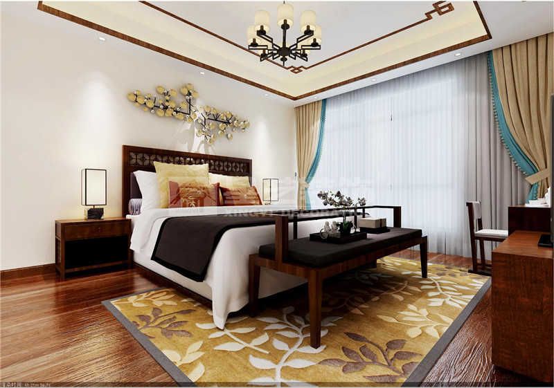 盛天東郡290平新中式臥室裝修設(shè)計效果圖