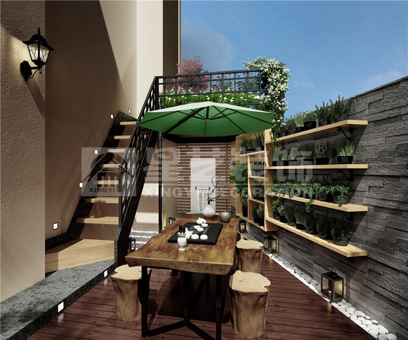 華發(fā)國(guó)賓壹號(hào)98平陽(yáng)臺(tái)裝修效果圖