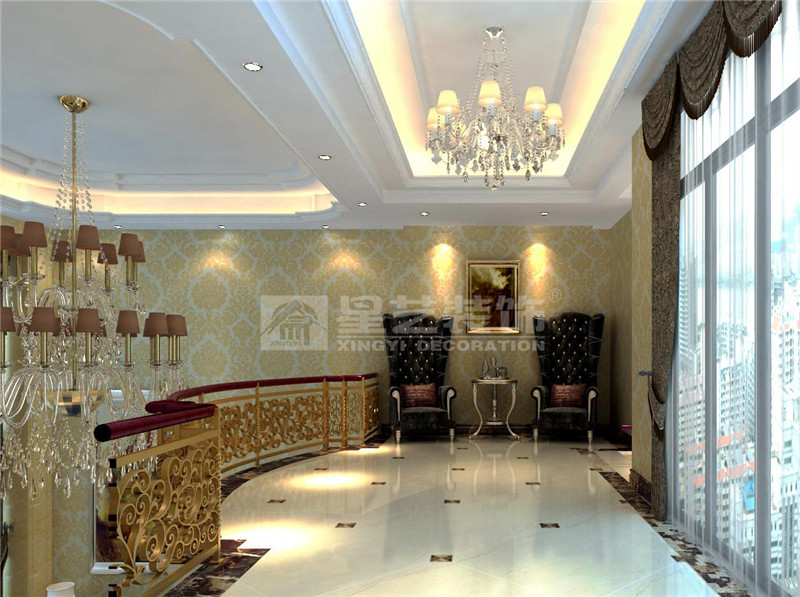 昌泰東盟園200平簡歐風格過道裝修效果圖