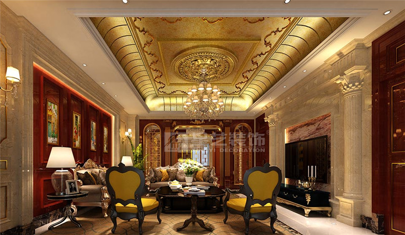 榮和公園尊府355平歐式風(fēng)格客廳裝修效果圖