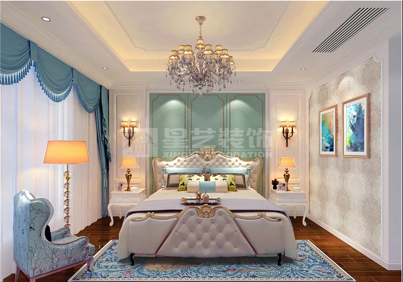 盛天東郡240平歐式風格女孩房裝修效果圖