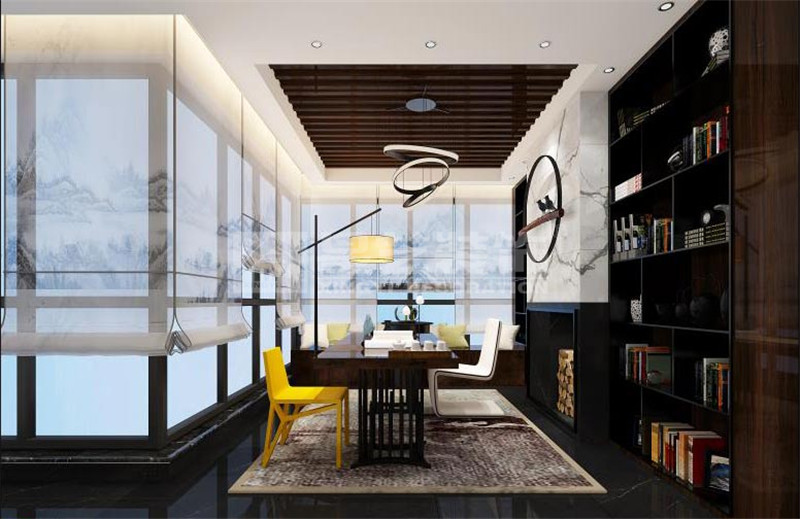 遠(yuǎn)辰山水一號(hào)300平簡(jiǎn)約輕奢書房裝修效果圖