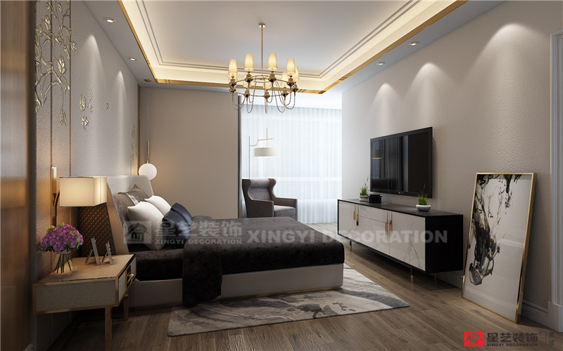 萬達(dá)茂140平現(xiàn)代簡約臥室裝修效果圖