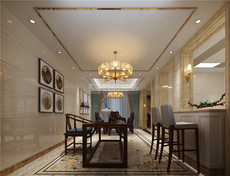 中房新天地360平中式風(fēng)格餐廳裝修設(shè)計效果圖