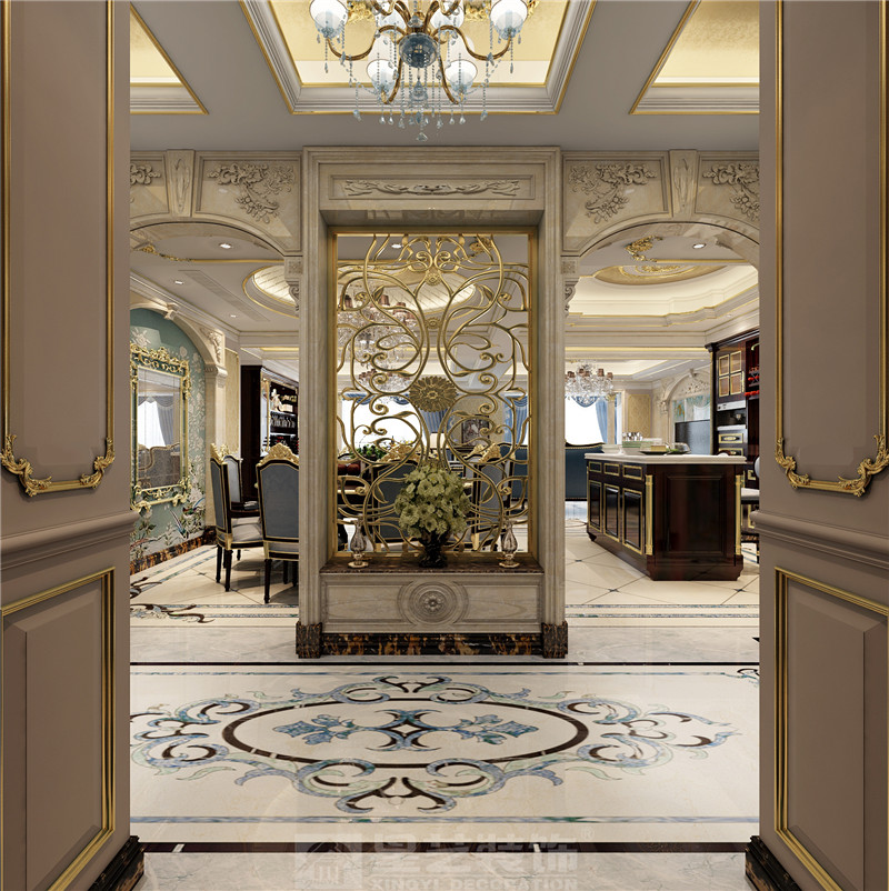 綠地中央廣場(chǎng)210平入戶玄關(guān)裝修效果圖