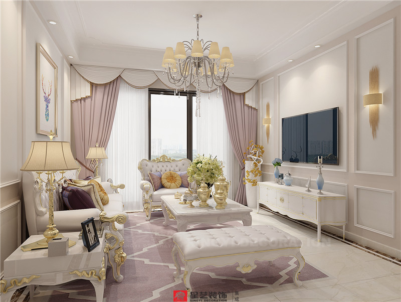 霖峰壹號(hào)92平客廳裝修效果圖