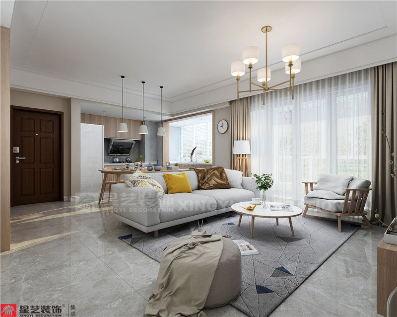 保利領繡前城109平客廳裝修效果圖