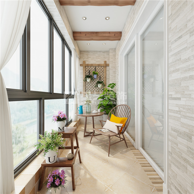 保利領(lǐng)繡前城110平陽(yáng)臺(tái)裝修效果圖