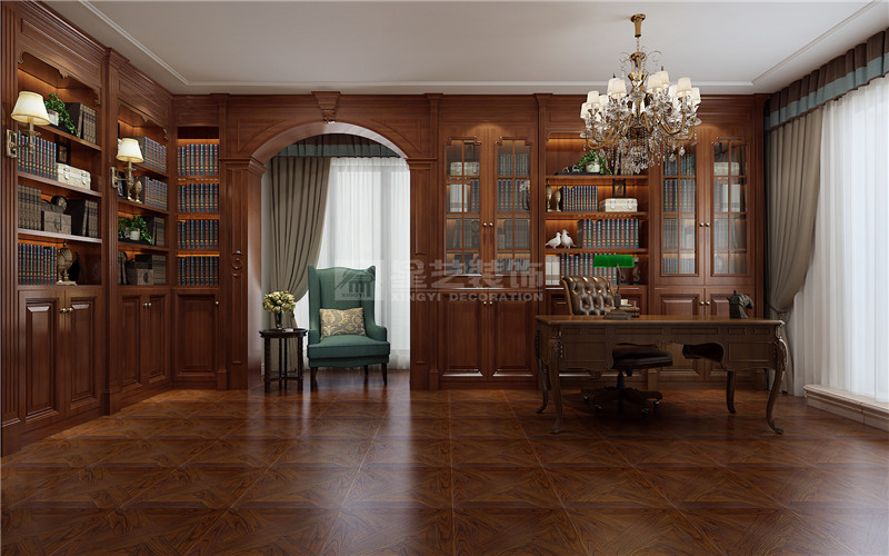 榮和中央公園327平書(shū)房裝修效果圖