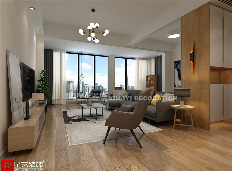 萬(wàn)達(dá)茂120平客廳裝修效果圖