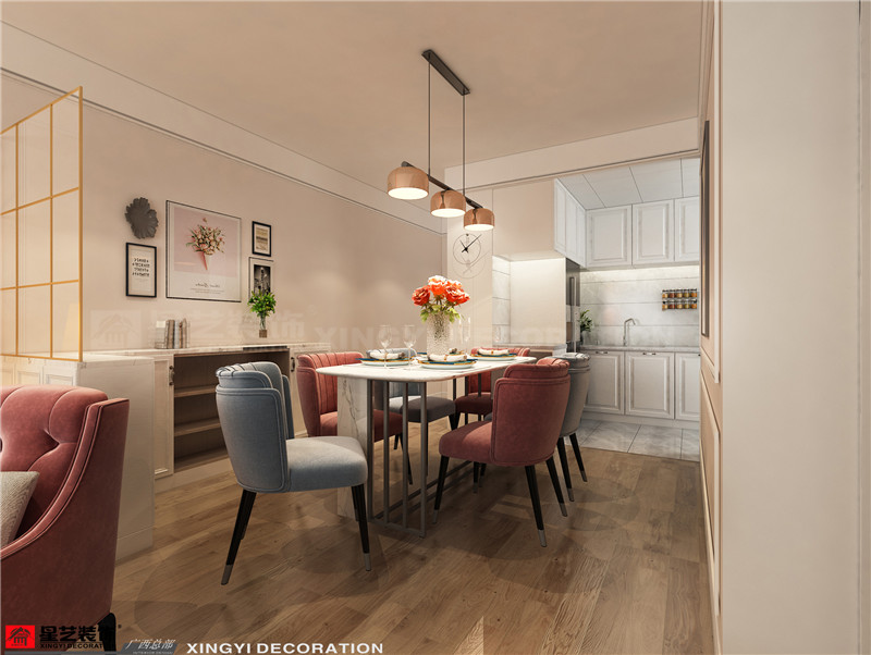 華潤(rùn)二十四城89平餐廳裝修效果圖