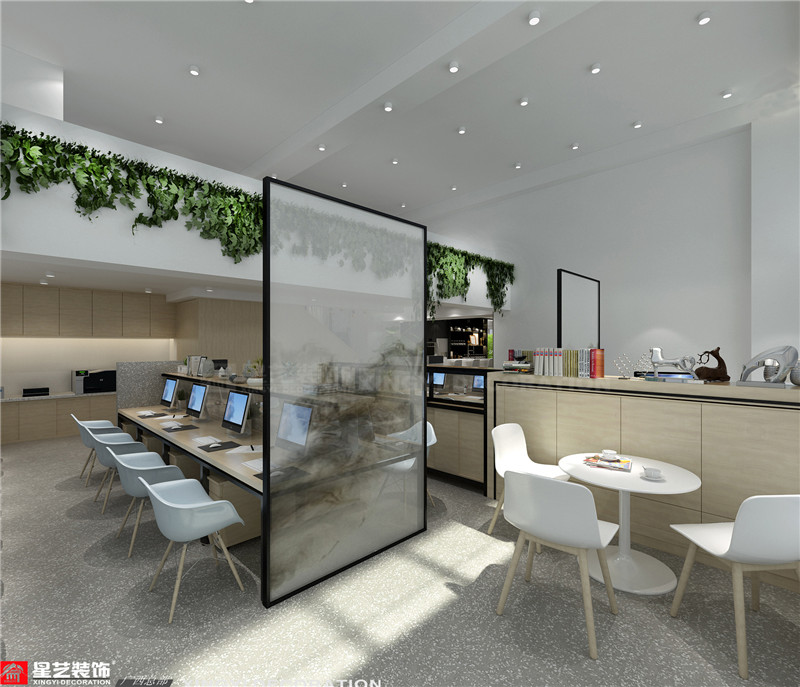 綠地中央廣場B1座700平辦公室一樓辦公區(qū)裝修效果圖