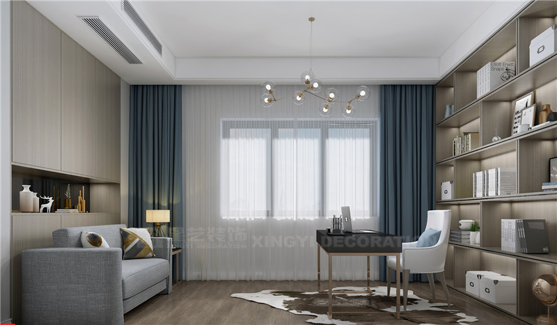 恒大蘋(píng)果園262平書(shū)房裝修效果圖