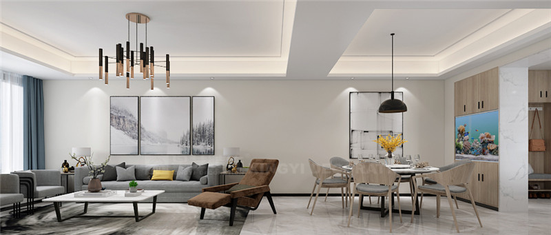 恒大蘋(píng)果園262平客餐廳裝修效果圖