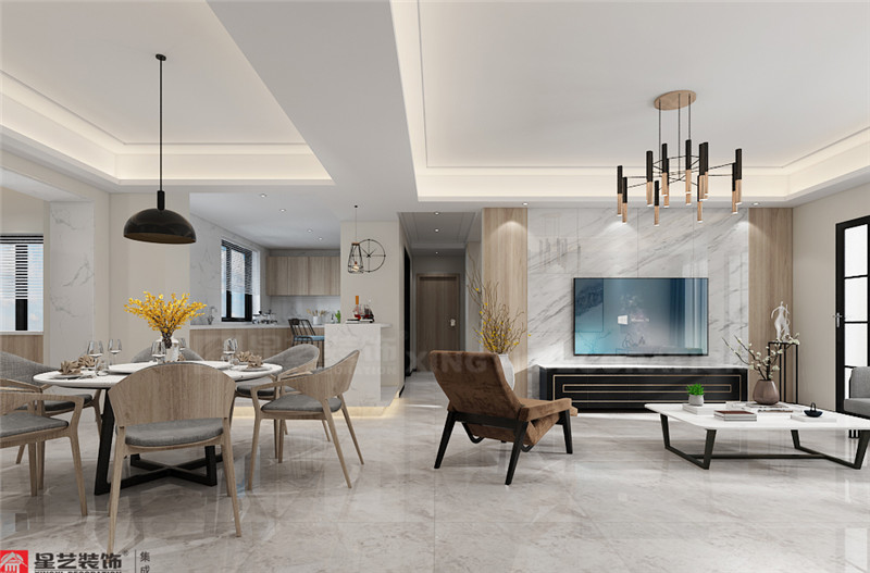 恒大蘋(píng)果園262平客餐廳裝修效果圖
