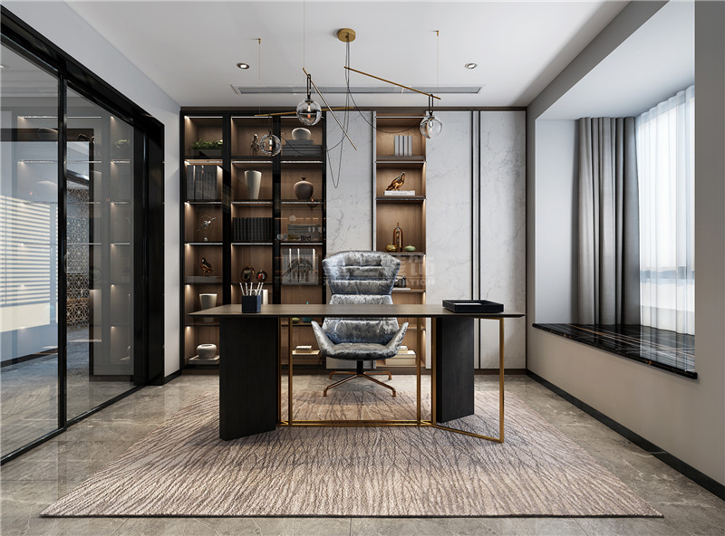 碧桂園天璽灣200平書(shū)房裝修效果圖
