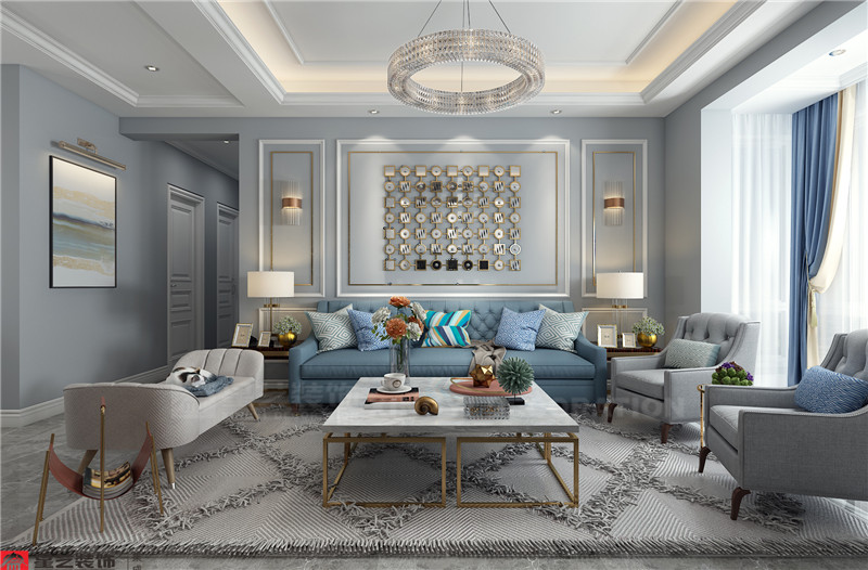 華發(fā)國(guó)賓壹號(hào)124平客廳裝修效果圖