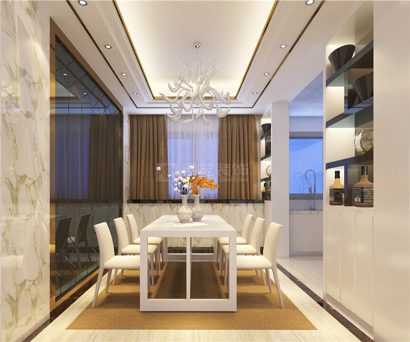 綠地國(guó)際花都128平餐廳裝修效果圖
