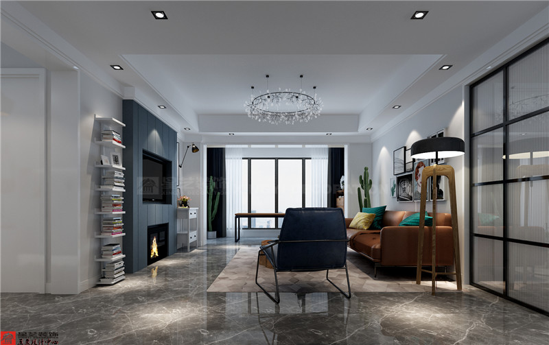 盛邦瓏湖158平客廳裝修效果圖