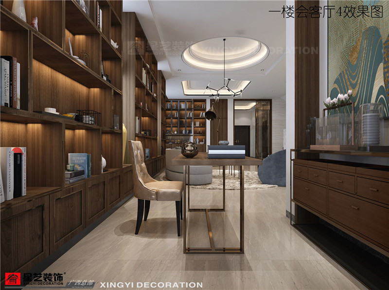 龍胤花園別墅 450平一樓會客廳裝修效果圖