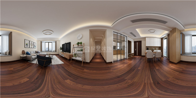 華發(fā)國賓壹號 134平客餐廳過道，廚房，裝修效果圖