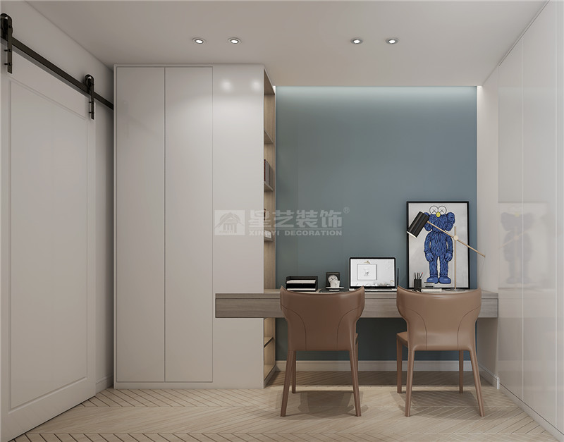 翡翠時(shí)光140平二樓書(shū)房裝修效果圖