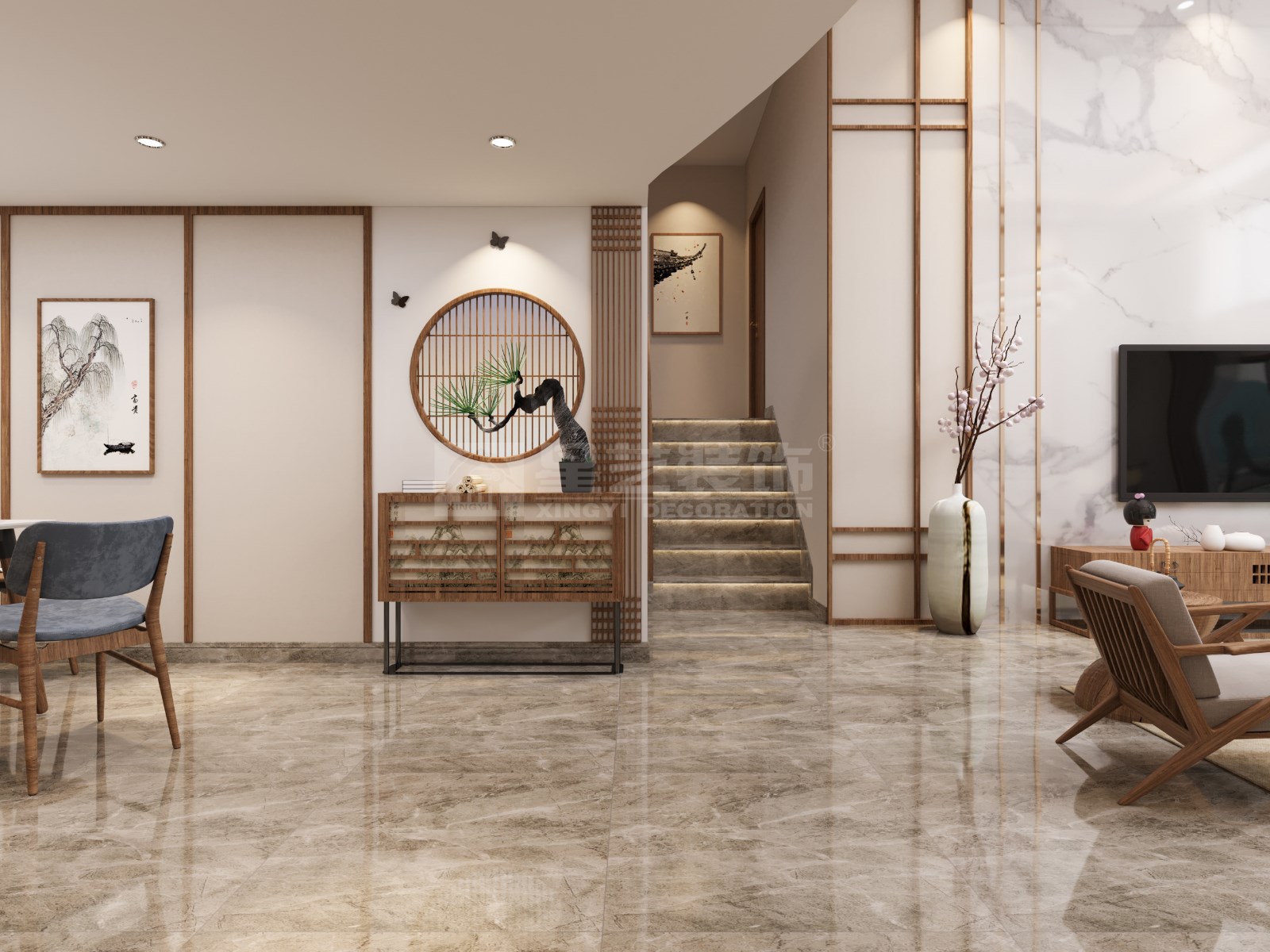 安吉山語城156平復式樓梯區(qū)裝修效果圖