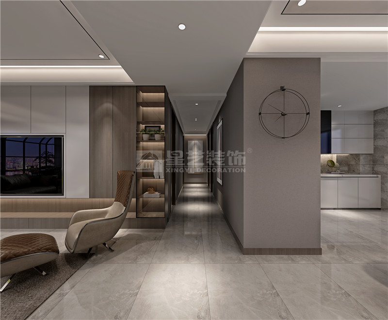 萬(wàn)科時(shí)代廣場(chǎng)187平過(guò)道裝修效果圖