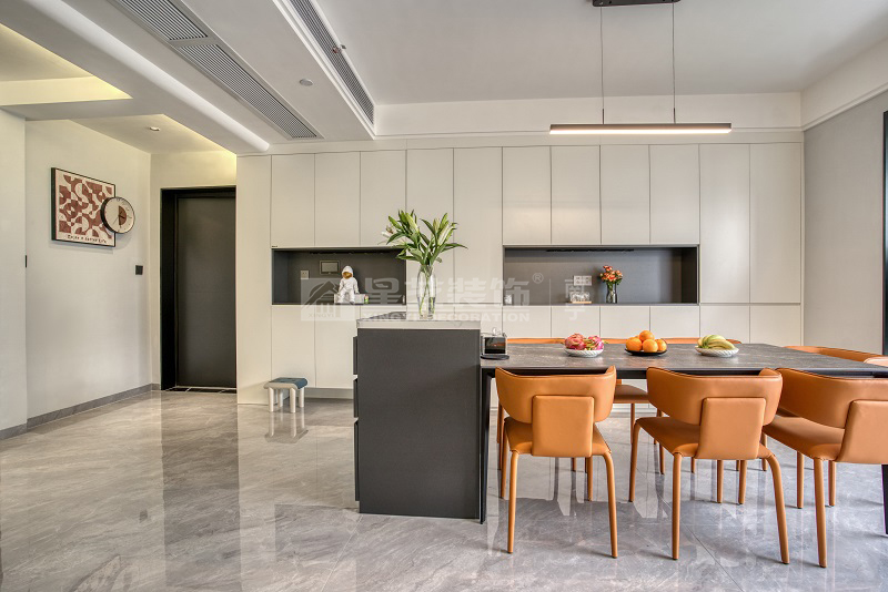 華潤西園149平現(xiàn)代風格客廳裝修實景