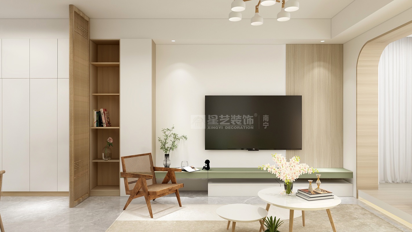 西園悅府89平北歐風(fēng)格客廳裝修效果圖