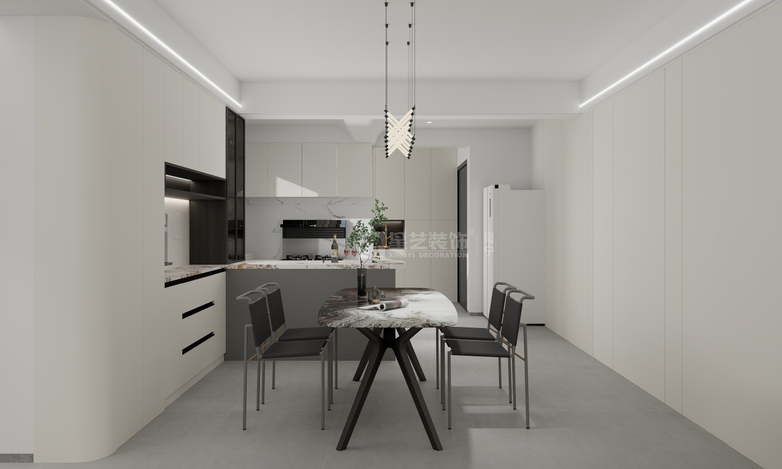 財(cái)富廣場(chǎng)120平現(xiàn)代風(fēng)格餐廳裝修效果圖