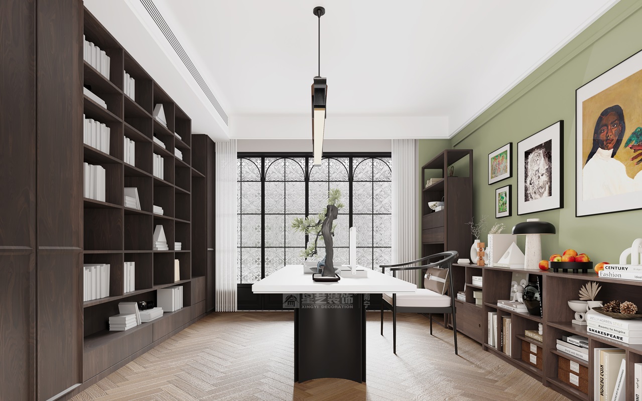 香榭里160平混搭中古風書房裝修效果圖