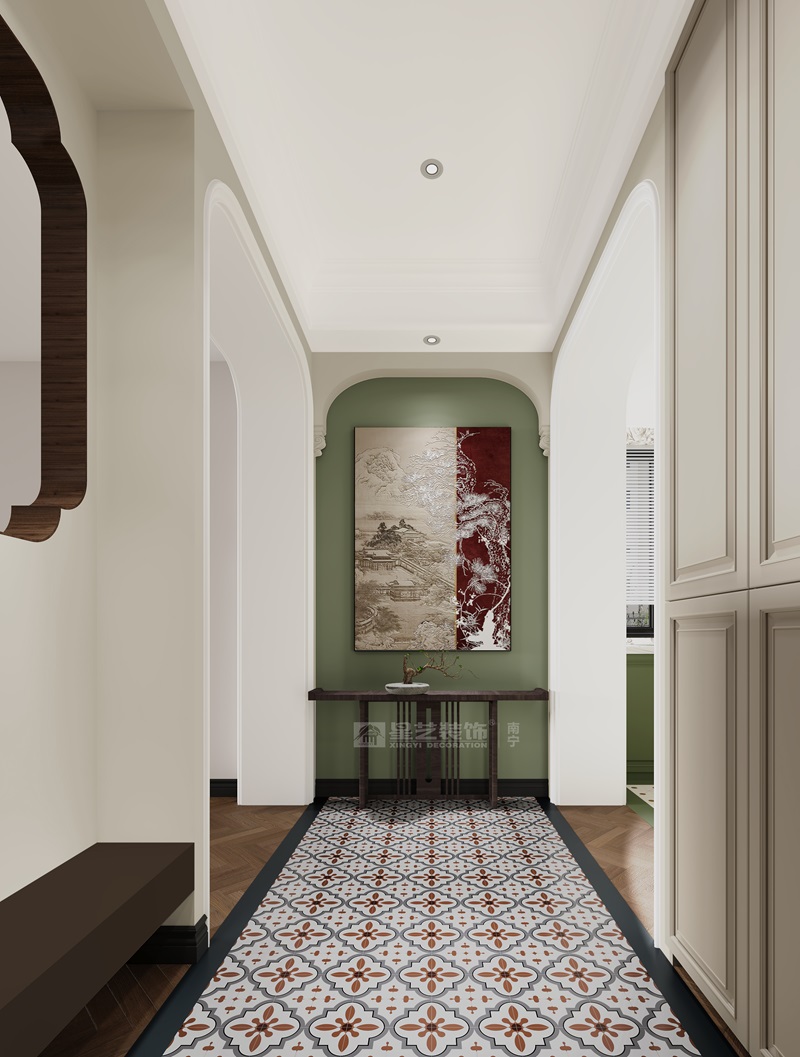 香榭里160平混搭中古風玄關裝修效果圖