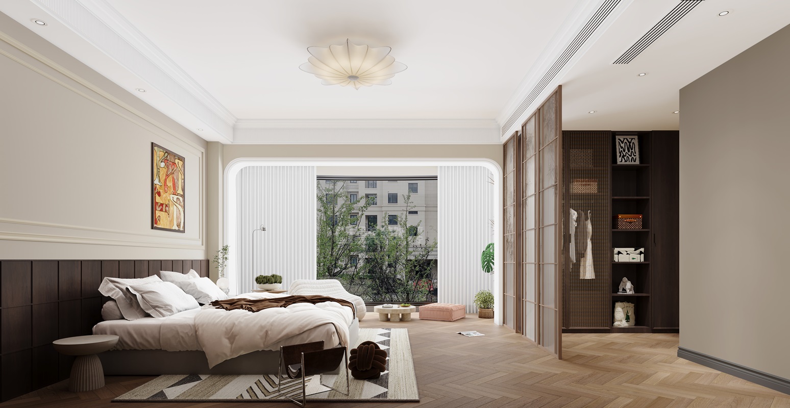 香榭里160平混搭中古風臥室裝修效果圖