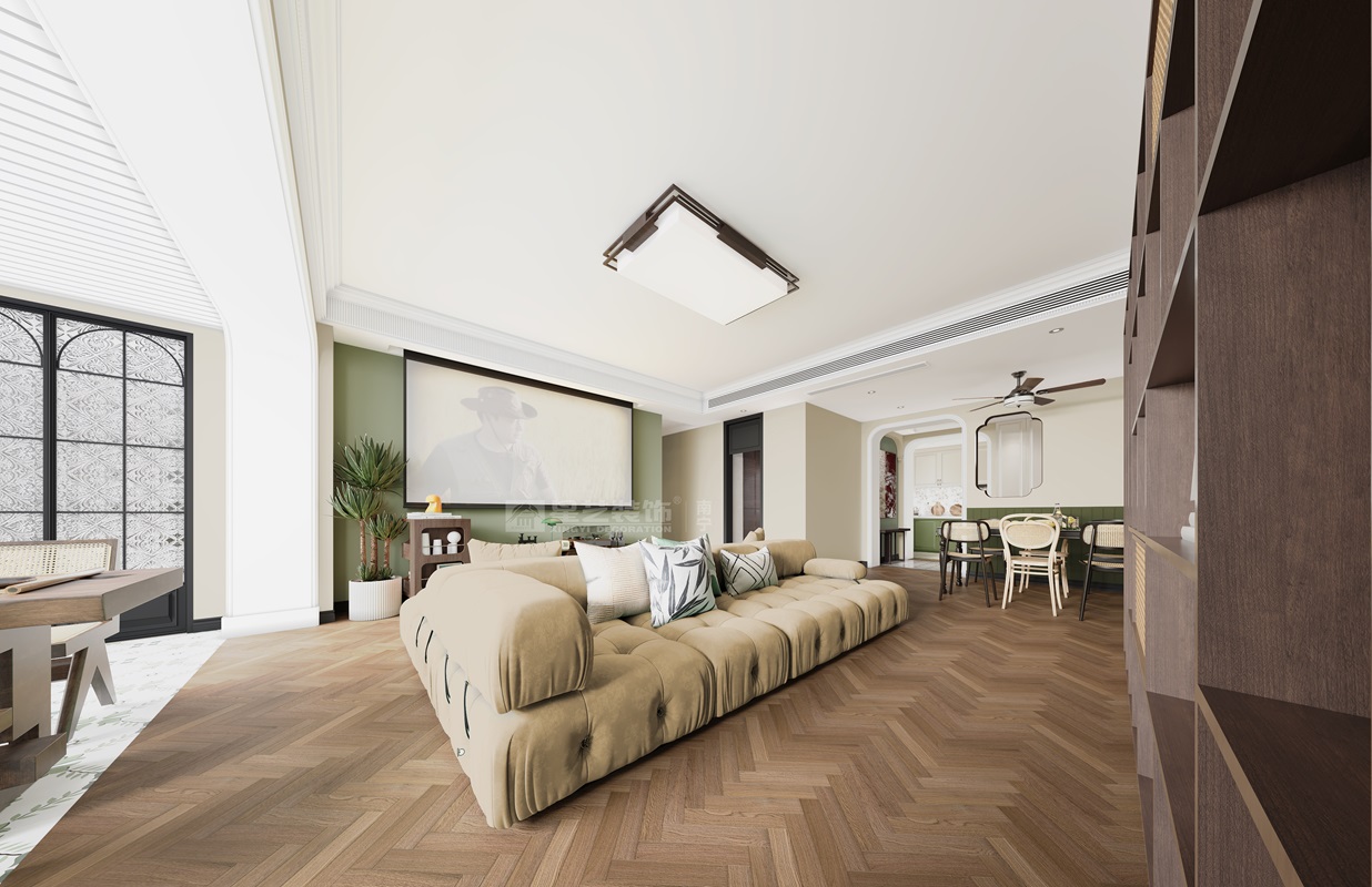 香榭里160平混搭中古風客廳裝修效果圖