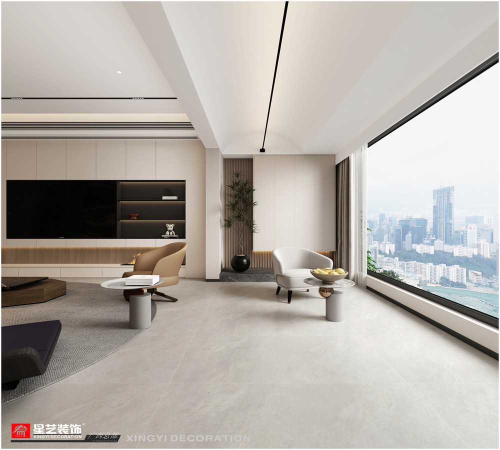 青山府210平現(xiàn)代簡約陽臺(tái)裝修效果