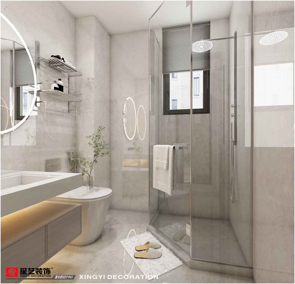 華潤二十四城120平現(xiàn)代簡(jiǎn)約主衛(wèi)裝修效果