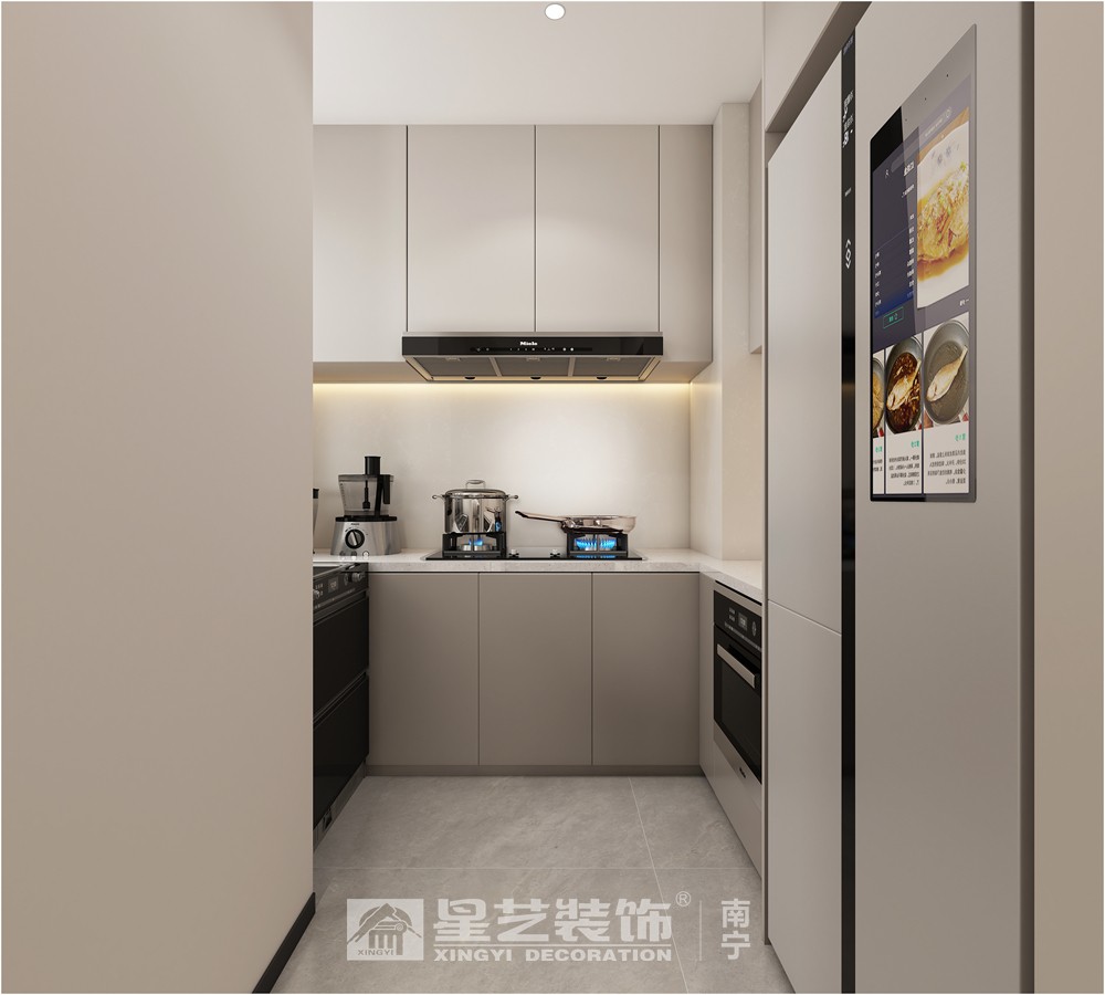 保利領(lǐng)譽府90平現(xiàn)代簡約廚房裝修效果