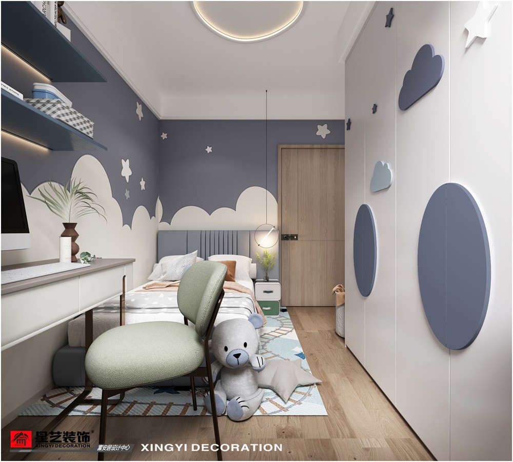 華潤二十四城120平現(xiàn)代簡(jiǎn)約兒童房裝修效果