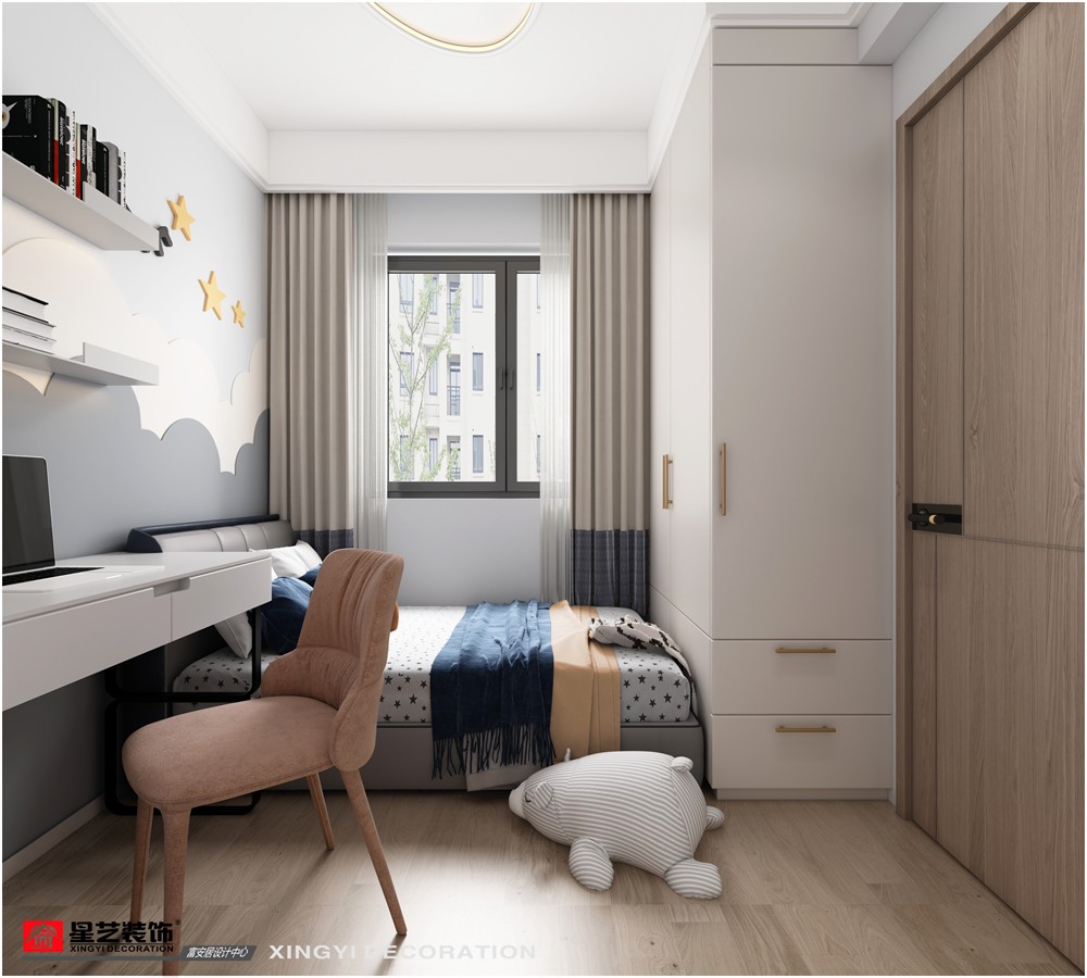 華潤二十四城120平現(xiàn)代簡(jiǎn)約兒童房裝修效果