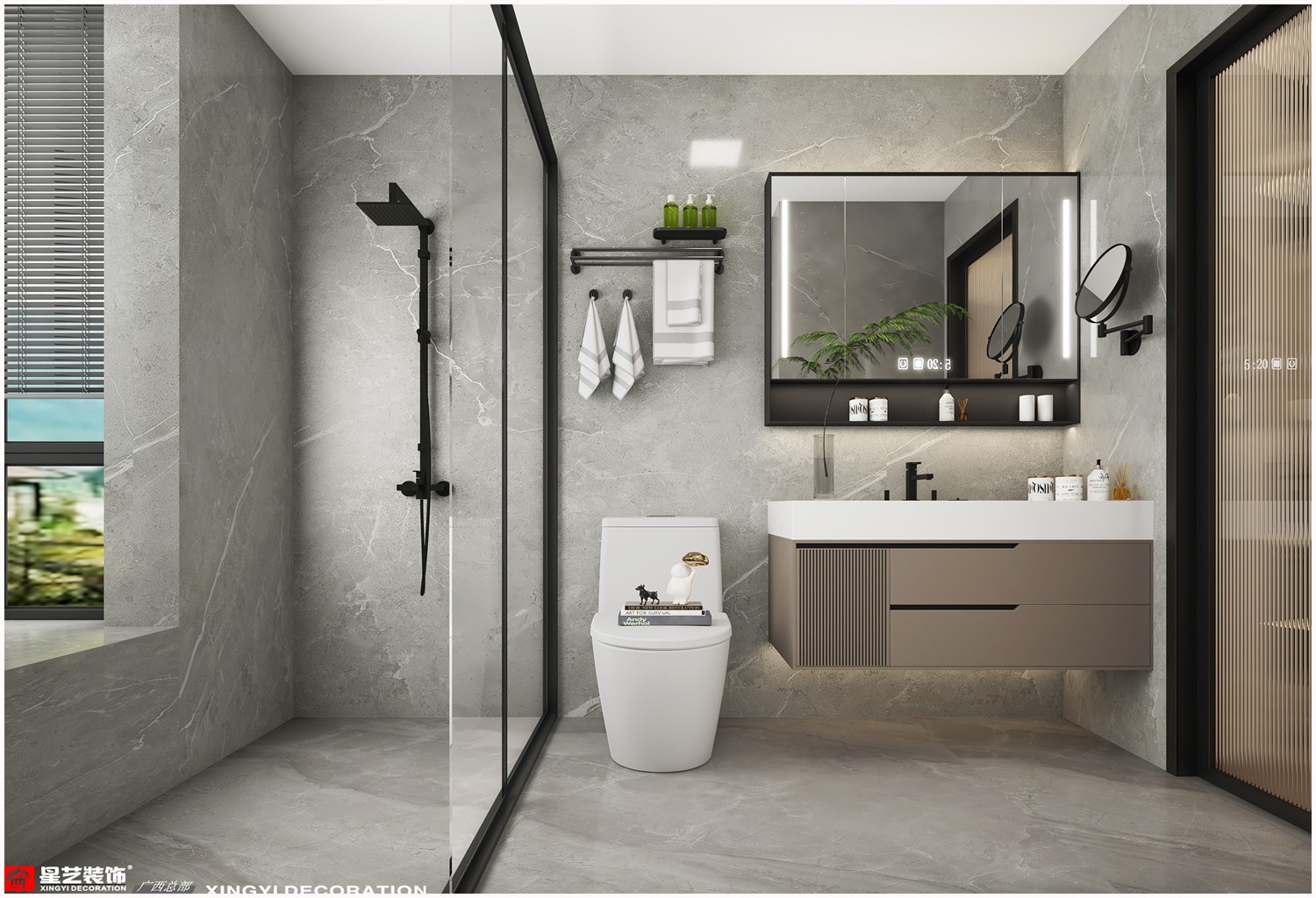 萬達(dá)茂御江國際134平現(xiàn)代 簡(jiǎn)約衛(wèi)生間裝修效果圖