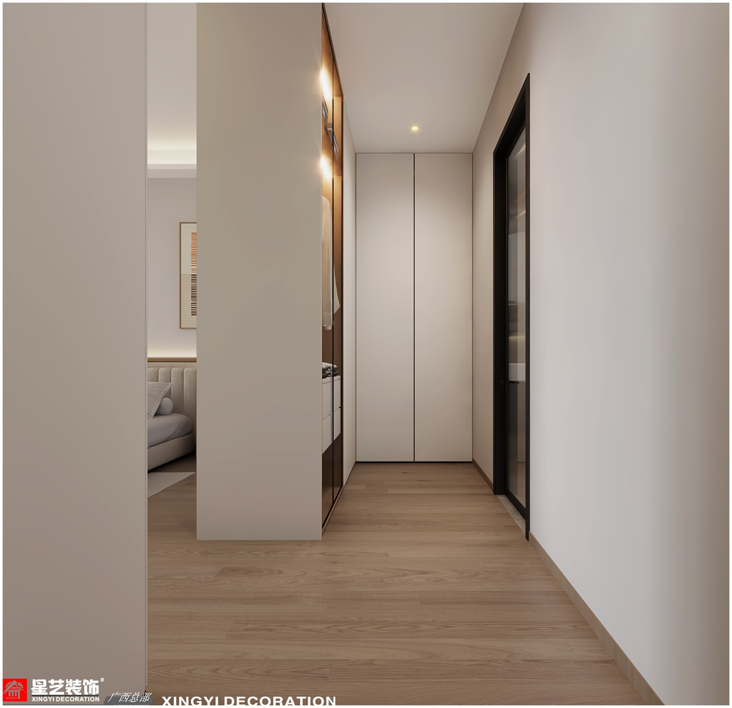 西園悅府140平現(xiàn)代簡約衣帽間裝修效果圖