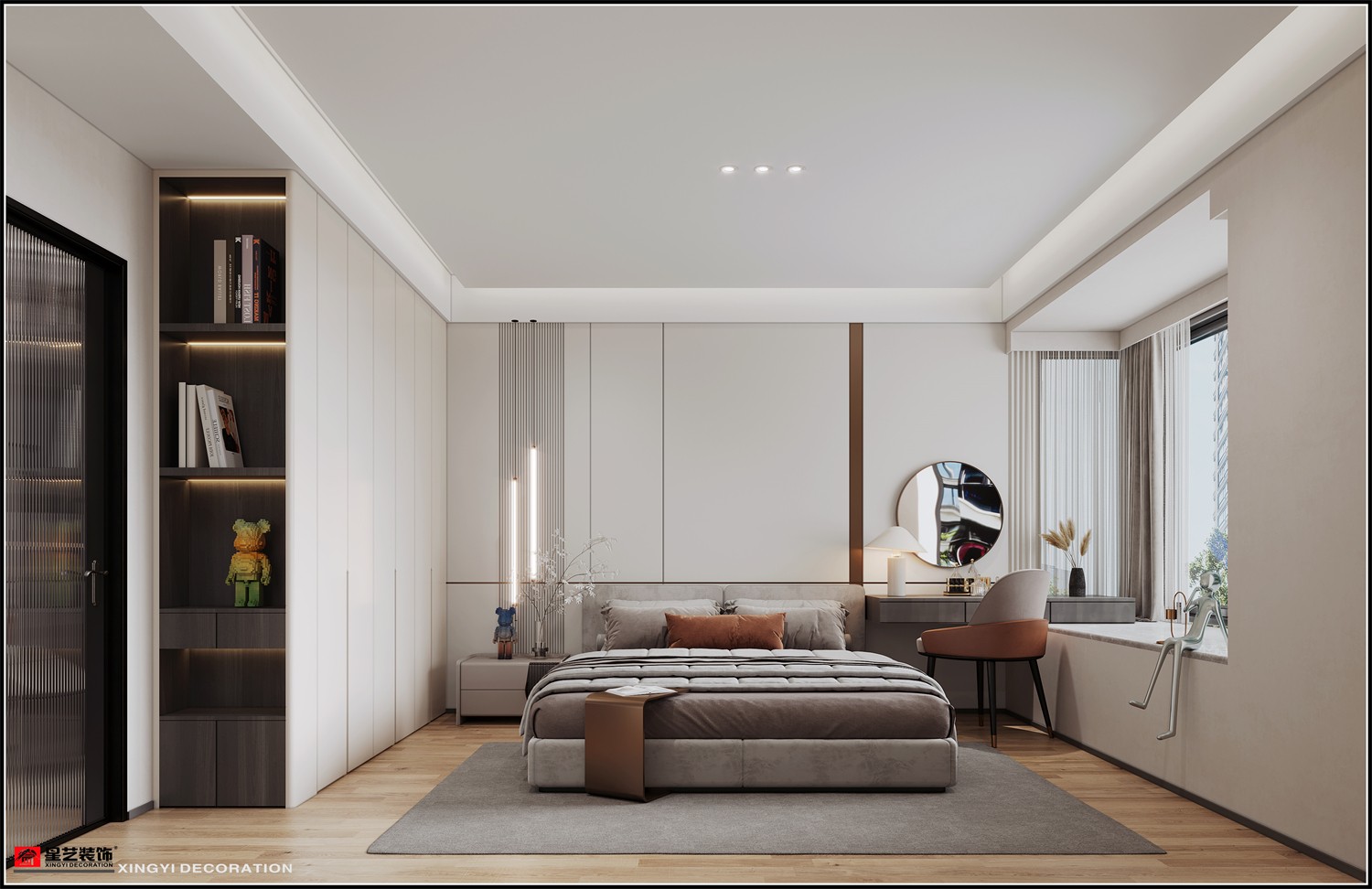 唐樾青山126平現(xiàn)代簡約臥室裝修效果圖