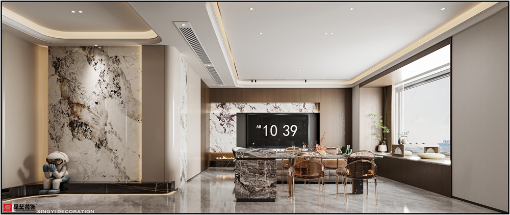 建發(fā)五象印月167平現(xiàn)代簡(jiǎn)約餐廳裝修效果圖