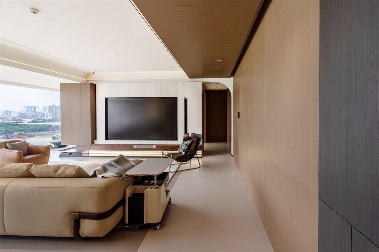 華潤西園悅府167平意式風(fēng)格客餐廳裝修完工實景