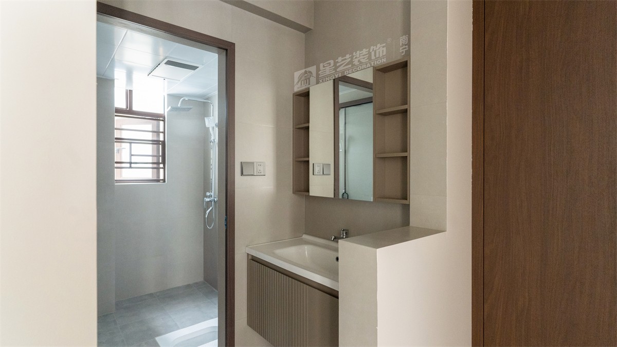 電力勘察院140平中古風洗漱間裝修完工實景