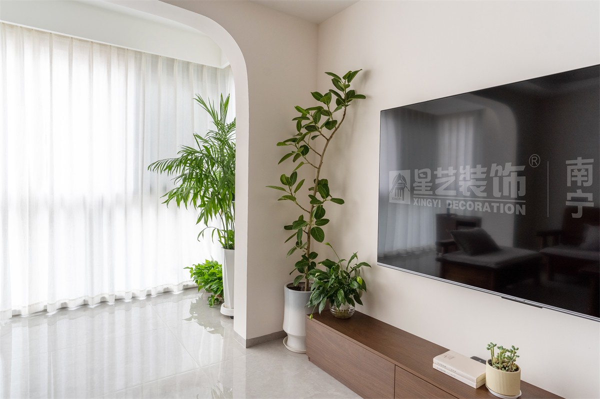 電力勘察院140平中古風客廳裝修完工實景