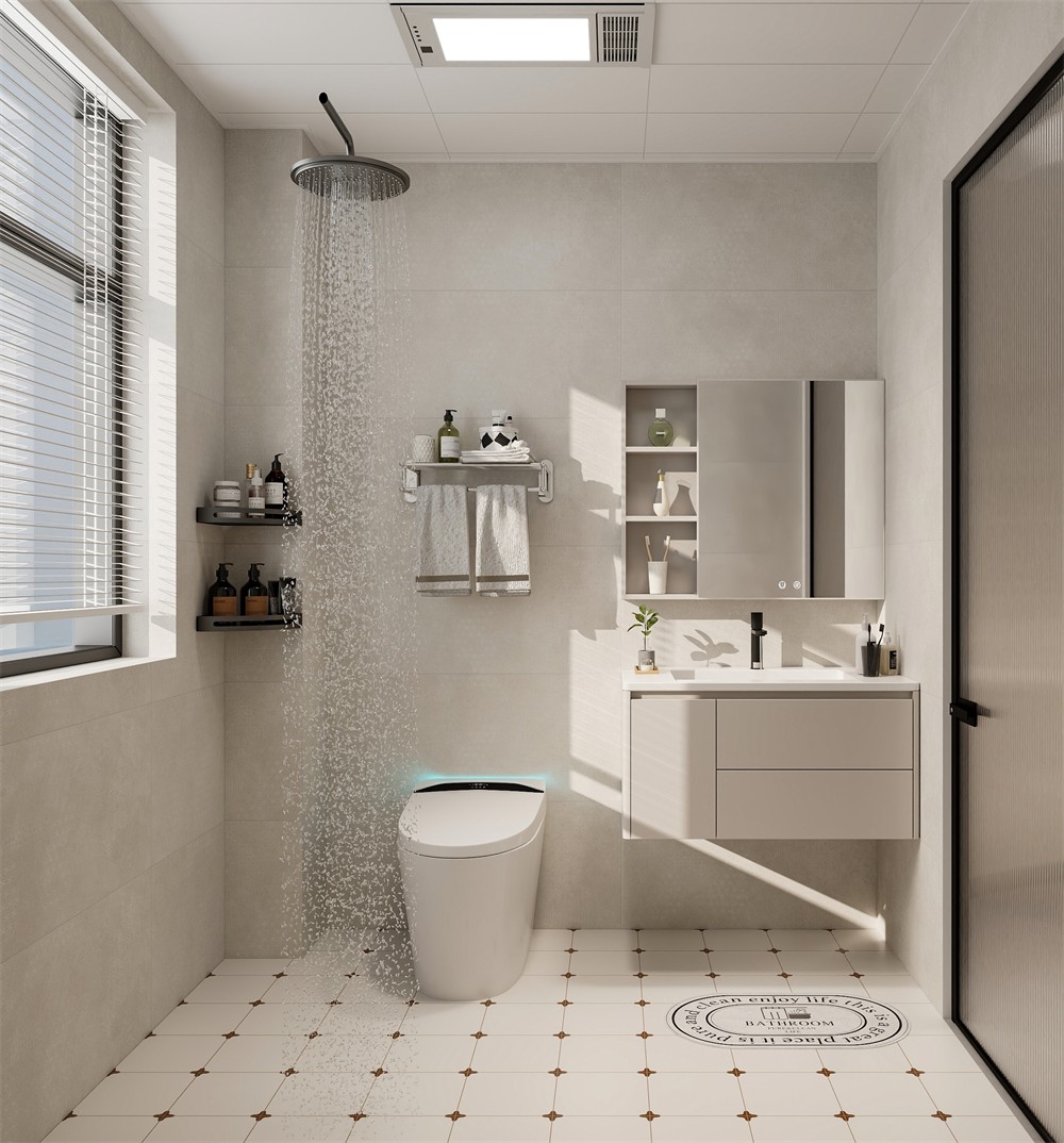 建工城140平現(xiàn)代風格衛(wèi)生間裝修效果圖